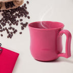 Top-down view of the plastic mug, showing its wide opening.