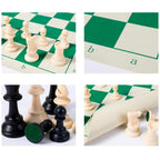 Complete set of 32 plastic chess pieces for portable chess set