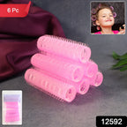 Close-up of self-grip velcro surface on hair curlers set