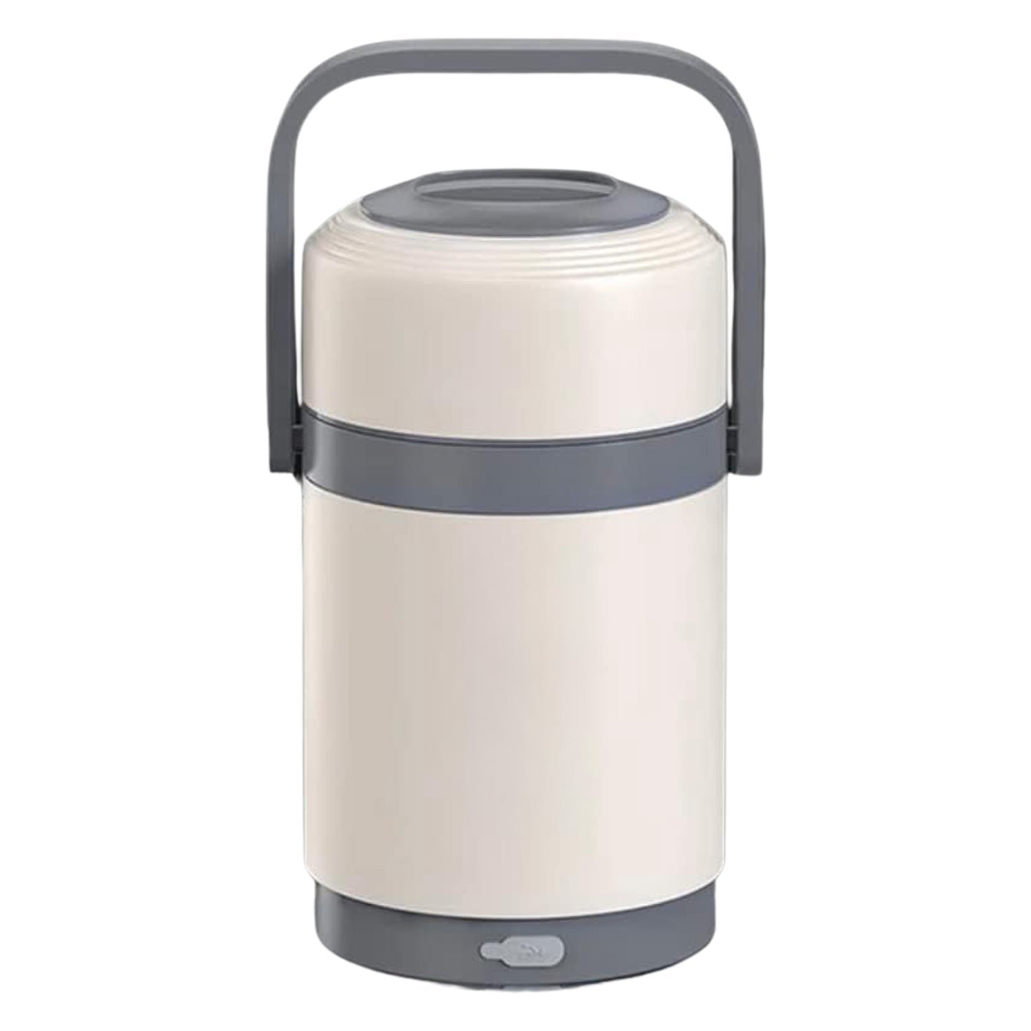 Modern white 2L USB heated lunch box, ideal for office or travel.