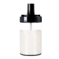 Single Tidy Table Glass Spice Jar with attached spoon and leakproof lid.