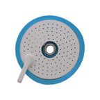 An adjustable splash control nozzle of the faucet regulator attached to a kitchen tap.