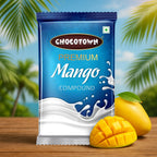 Chocotown Premium Mango Compound 500gm slab with branding and nutritional info.
