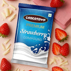 Chocotown Strawberry Compound slab, 500gm, for baking cakes and desserts.