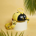 Vibrant bug shape kids water bottle with straw and adjustable strap for school.