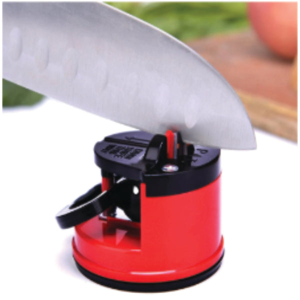 Ergonomic 3-stage manual kitchen knife sharpener from Quickslice.