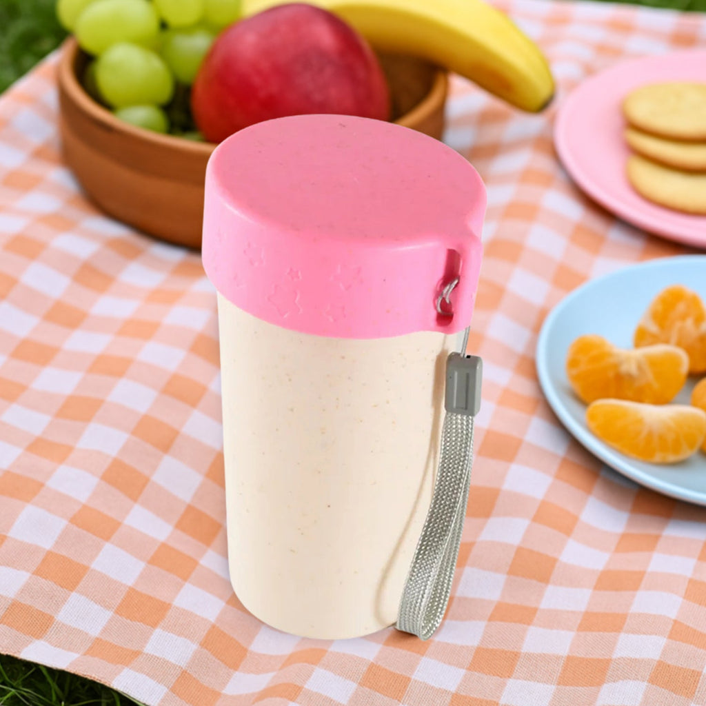 A sleek portable coffee mug made from wheat straw, perfect for travel and daily use.