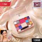 Open compact makeup kit showing dual applicator and smooth blendable pigments