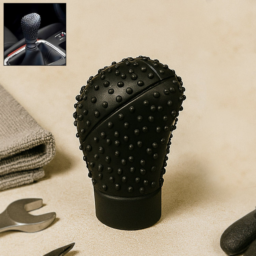 Anti-scratch silicone gear shift knob cover enhancing a car's interior.