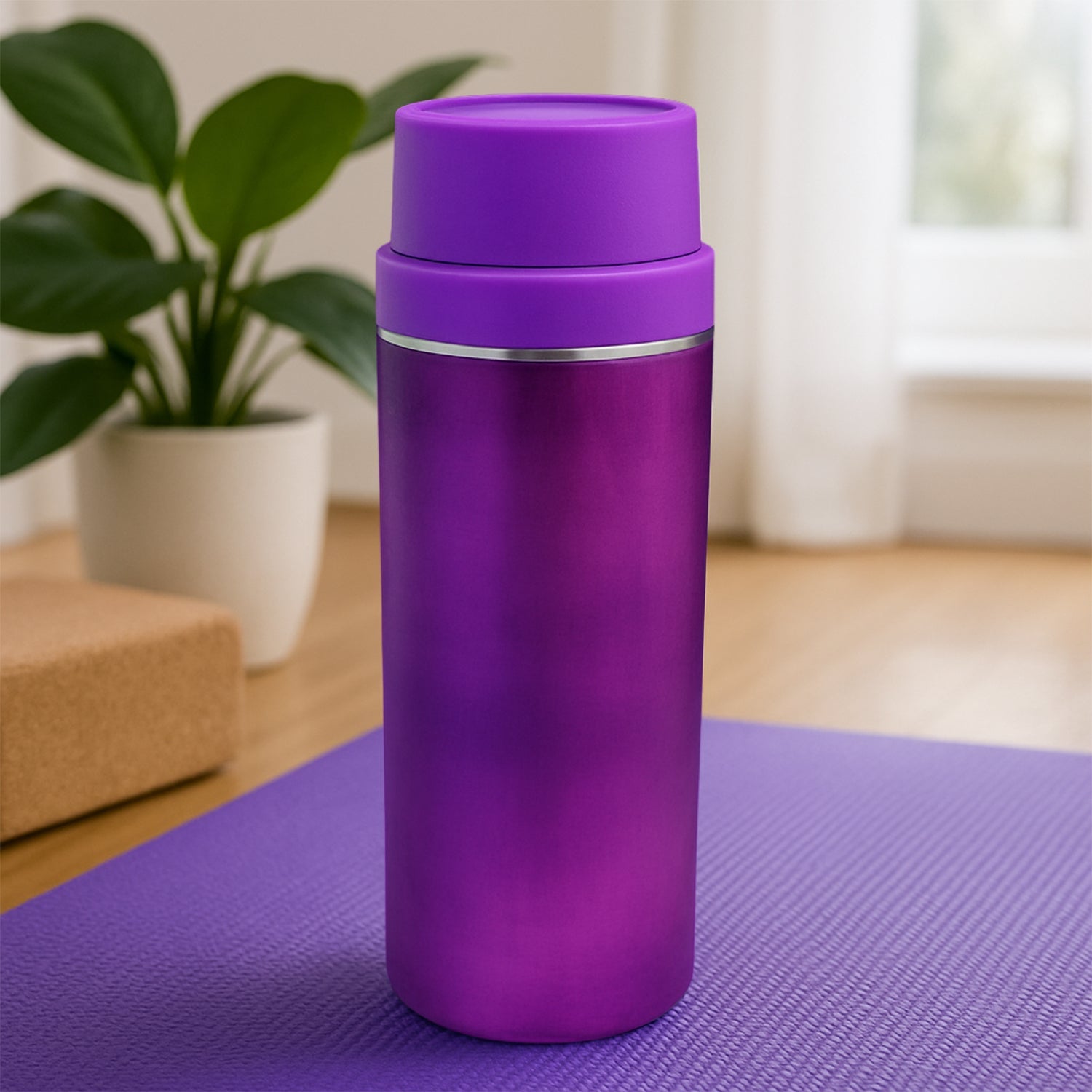 Stainless steel water bottle 500 ml, leak-proof design, perfect for daily hydration.