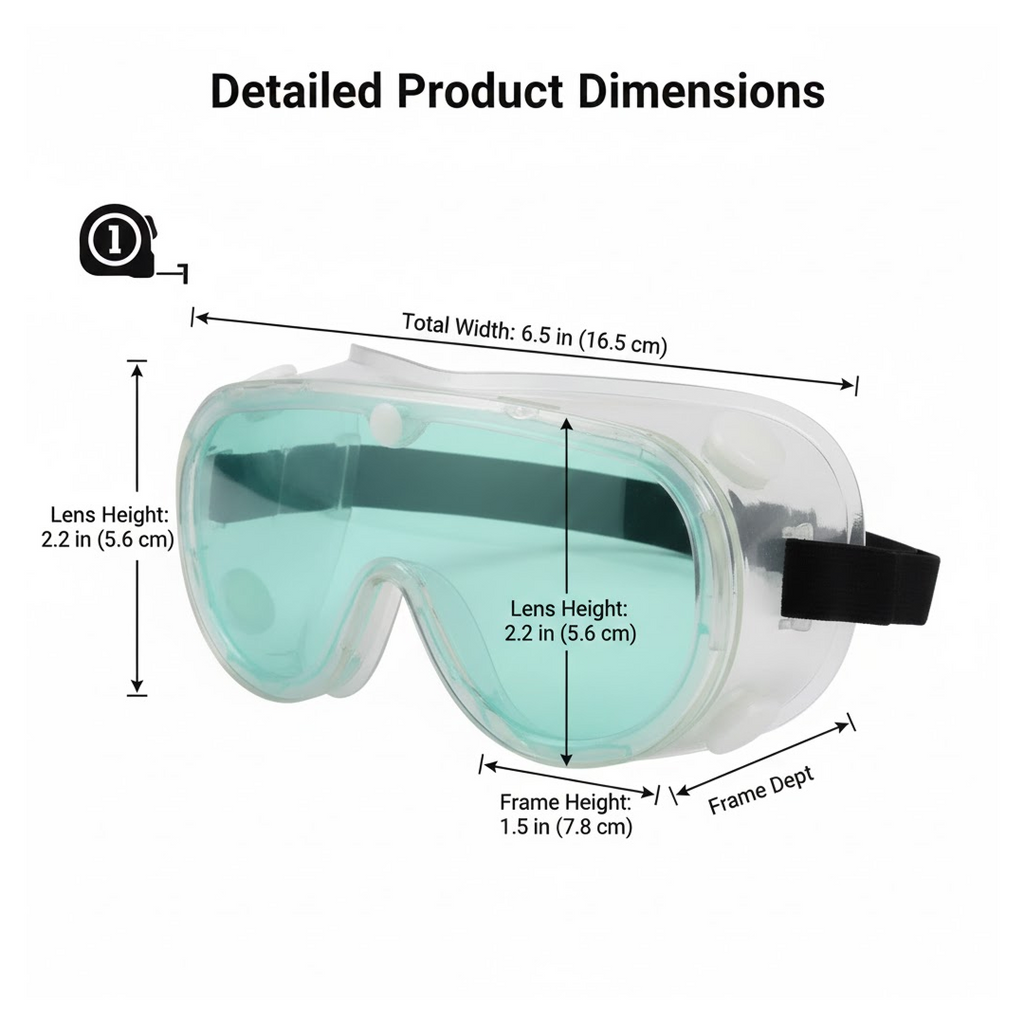 Side profile of Technic Eye Safety Goggles, highlighting ergonomic design.