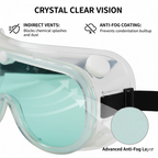 Technic Eye Safety Goggles featuring advanced dual-sided anti-fog treatment.