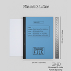 Close-up of the durable plastic construction of the A4 file folder.