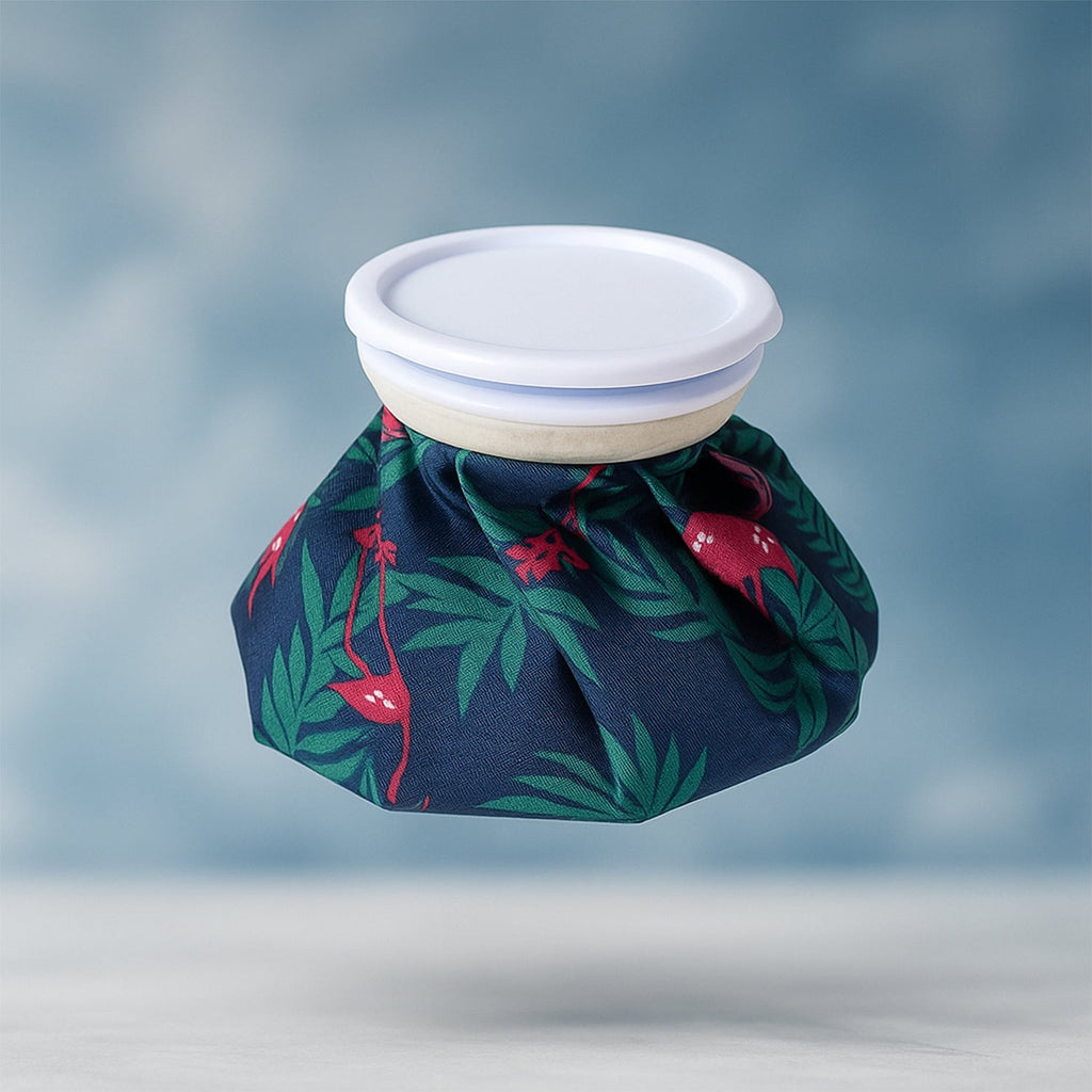 Close-up of the secure cap and fabric material of the Pain Relief Ice Bag.