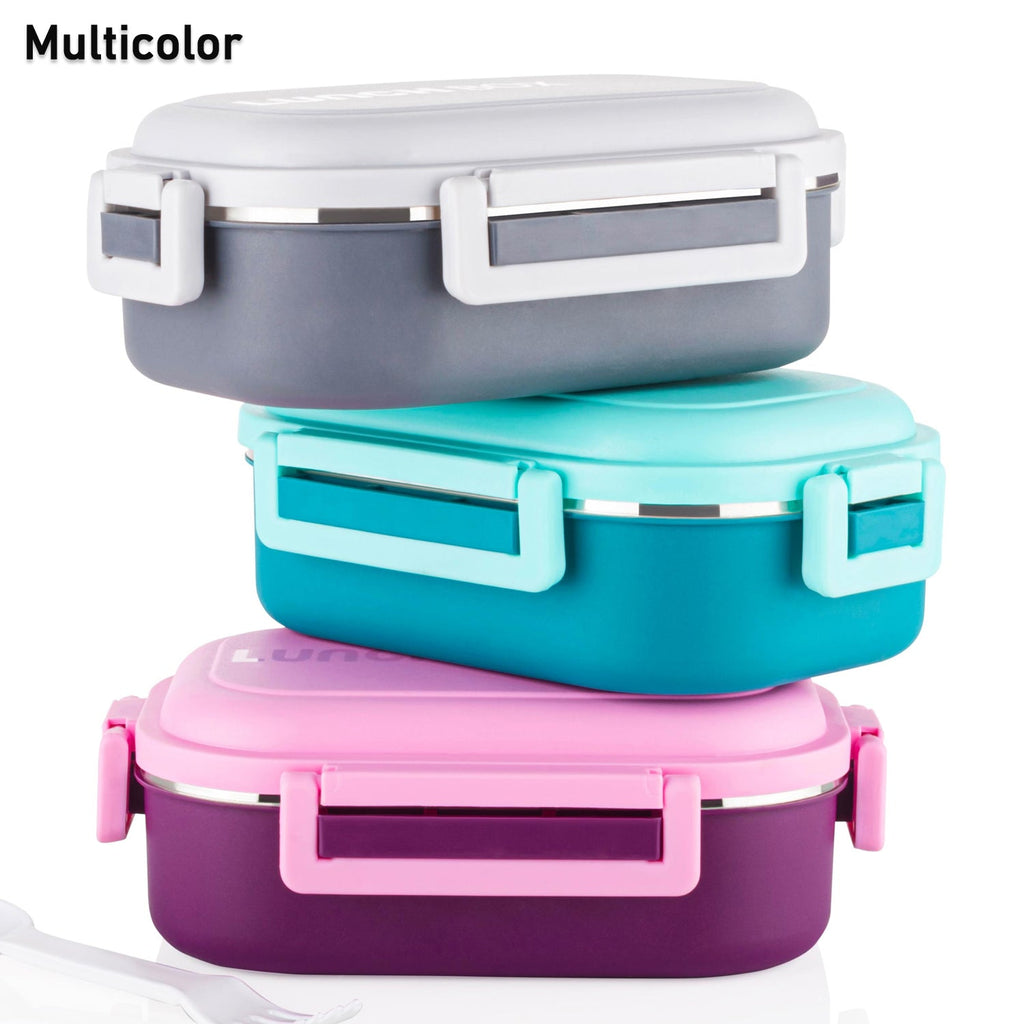 Lunch box set shown with included spoon and fork accessories