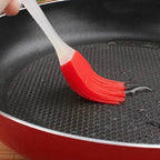 Flexible head of a silicone decorating spatula, perfect for delicate tasks.