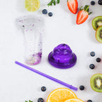 Assorted colorful reusable plastic tumblers, emphasizing the double-wall insulation design.