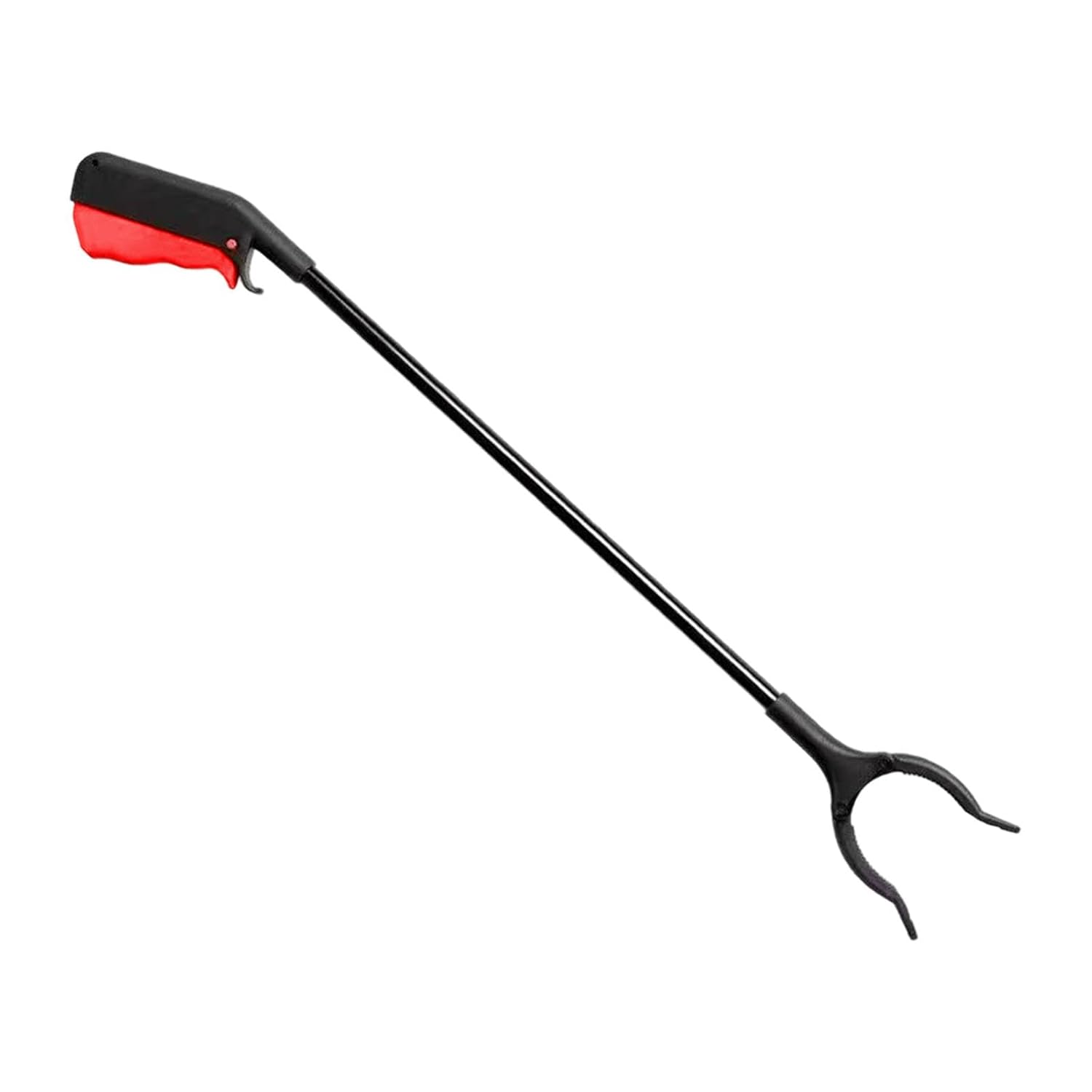 Side view of the extended reach grabber tool showcasing its durable build.