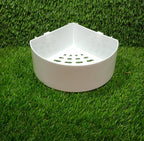 Empty triangle wall mount storage basket ready for use.