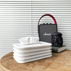 Decorative silicone tissue holder in a minimalist home interior.