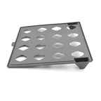 Plastic cloth organizer simplifying the process of folding and stacking fabrics.