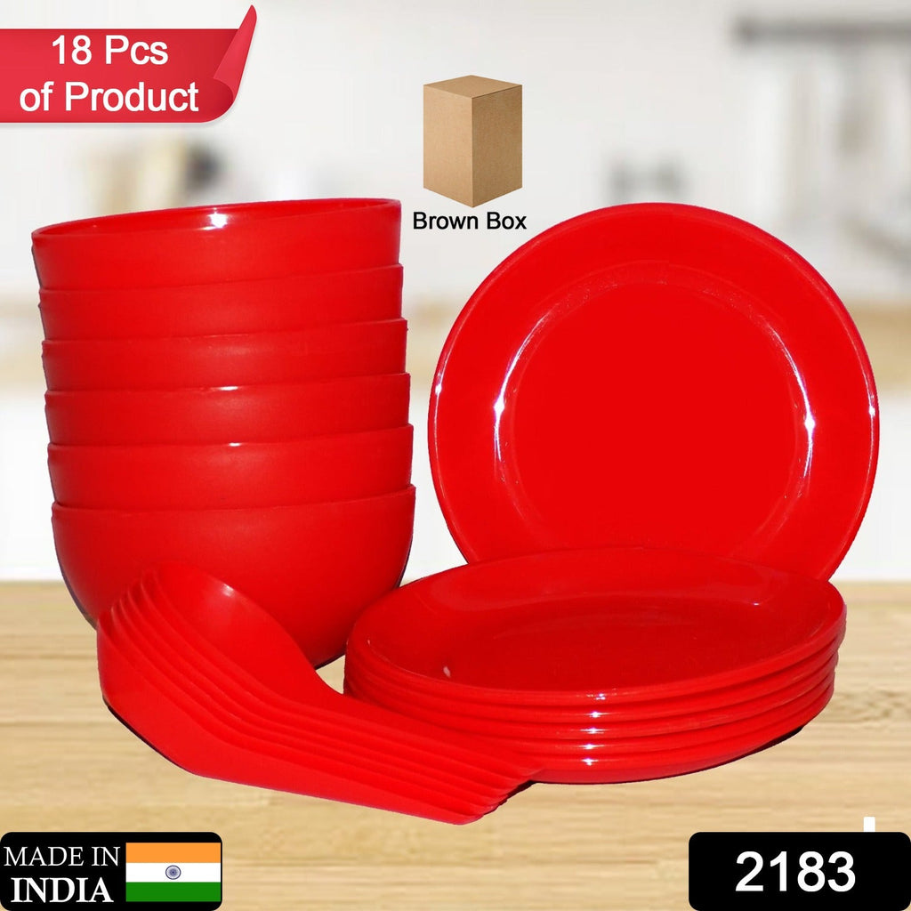 A complete 18-piece soup bowl set from Indo Glow, showcasing six bowls, spoons, and saucers.