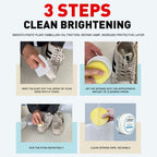 Close-up of a hand gently rubbing Velvet Wipe shoe cleaning cream onto a sneaker.