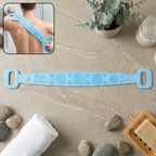 Main view of silicone back scrubber belt with dual handles