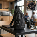 Front view of the FERVENT Waterproof USB Charging Sling Bag, ideal for travel.