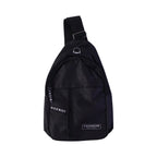Detailed view of the durable waterproof material and secure seams on the travel sling bag.