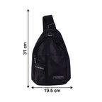 Side profile of the sleek FERVENT Waterproof USB Charging Sling Bag, showcasing its compact design.