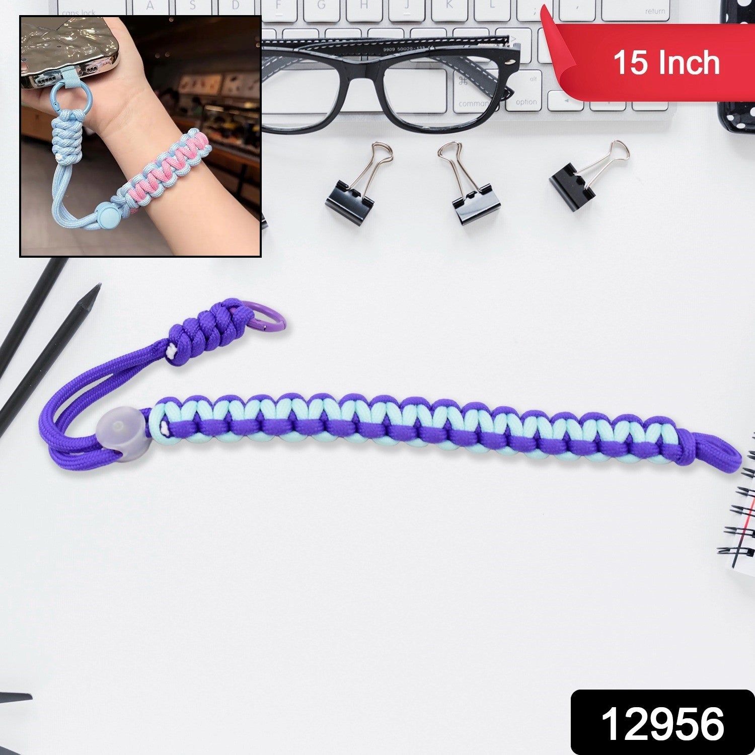 Cell phone lanyard with an adjustable strap, perfect for hands-free convenience.