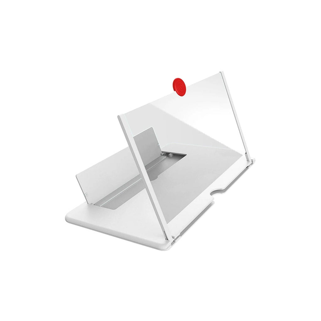 Angled view of the PHOBIA mobile phone screen magnifier device.