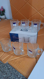 The elegant packaging for the Indo Glow glass coffee mug set.