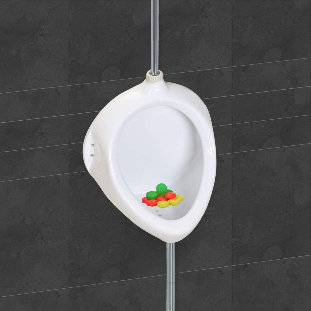 Pack of multicolor Urinal Cubes by Velvet Wipe for washroom freshness.