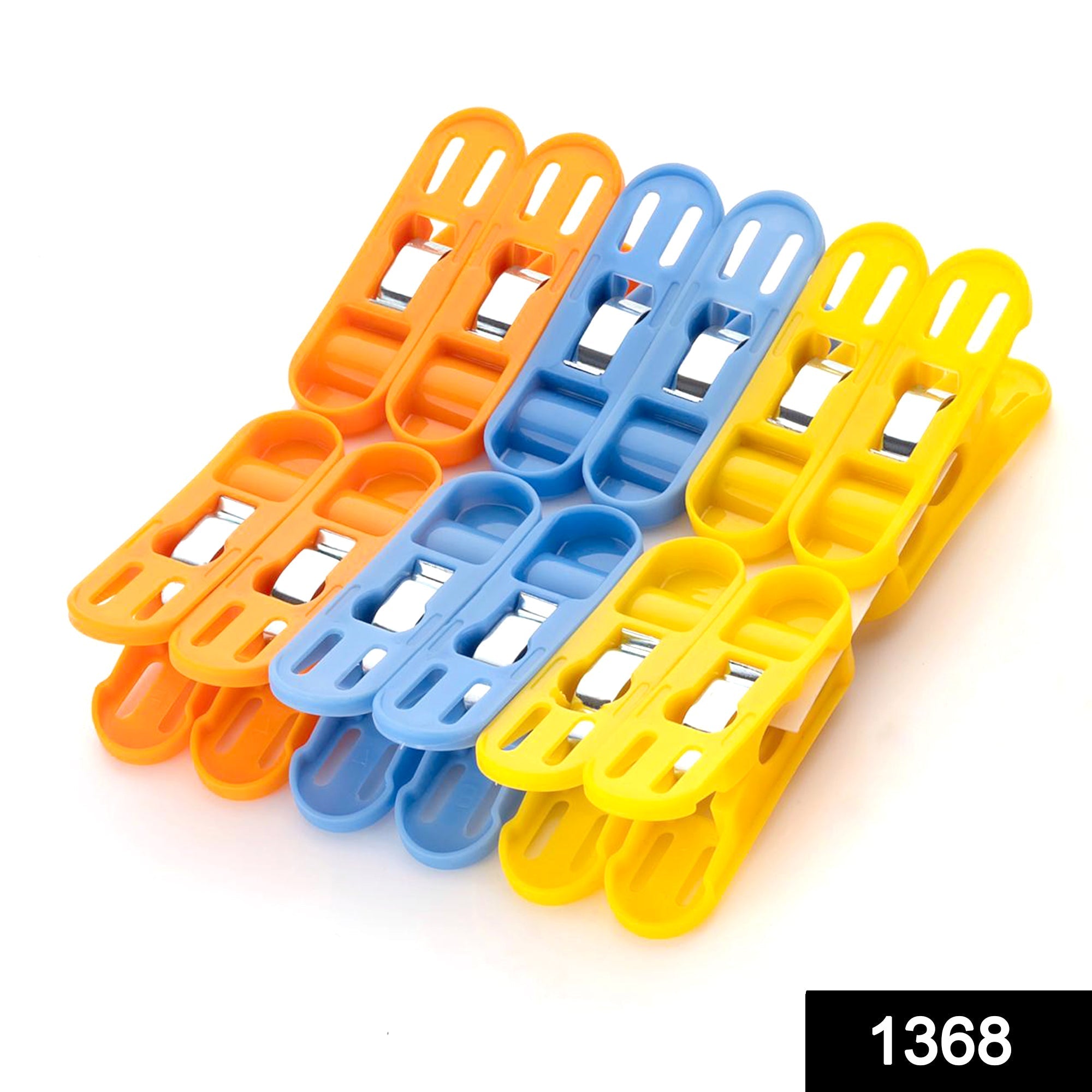 Pack of 12 light plastic clothes drying clips from BathNova.