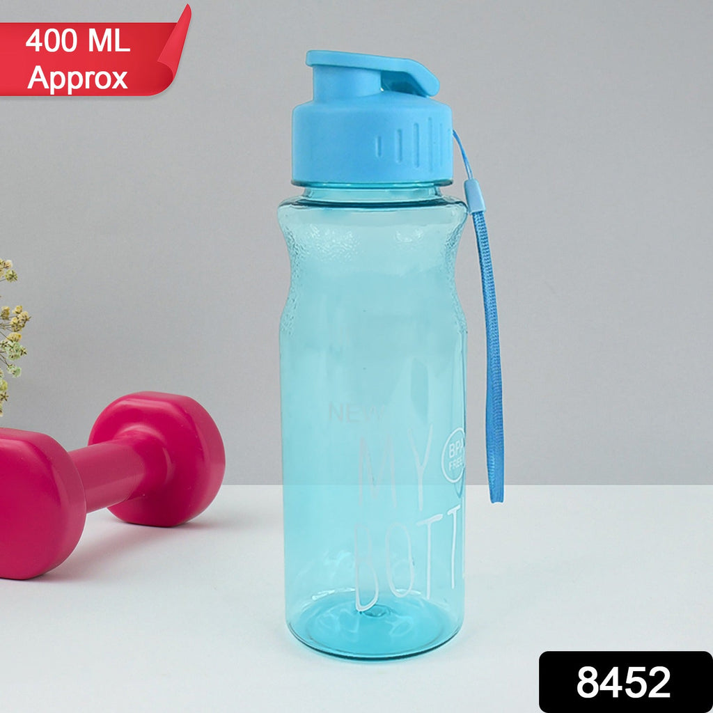 Blue BPA-free sports water bottle featuring leak-proof flip-top sipper cap