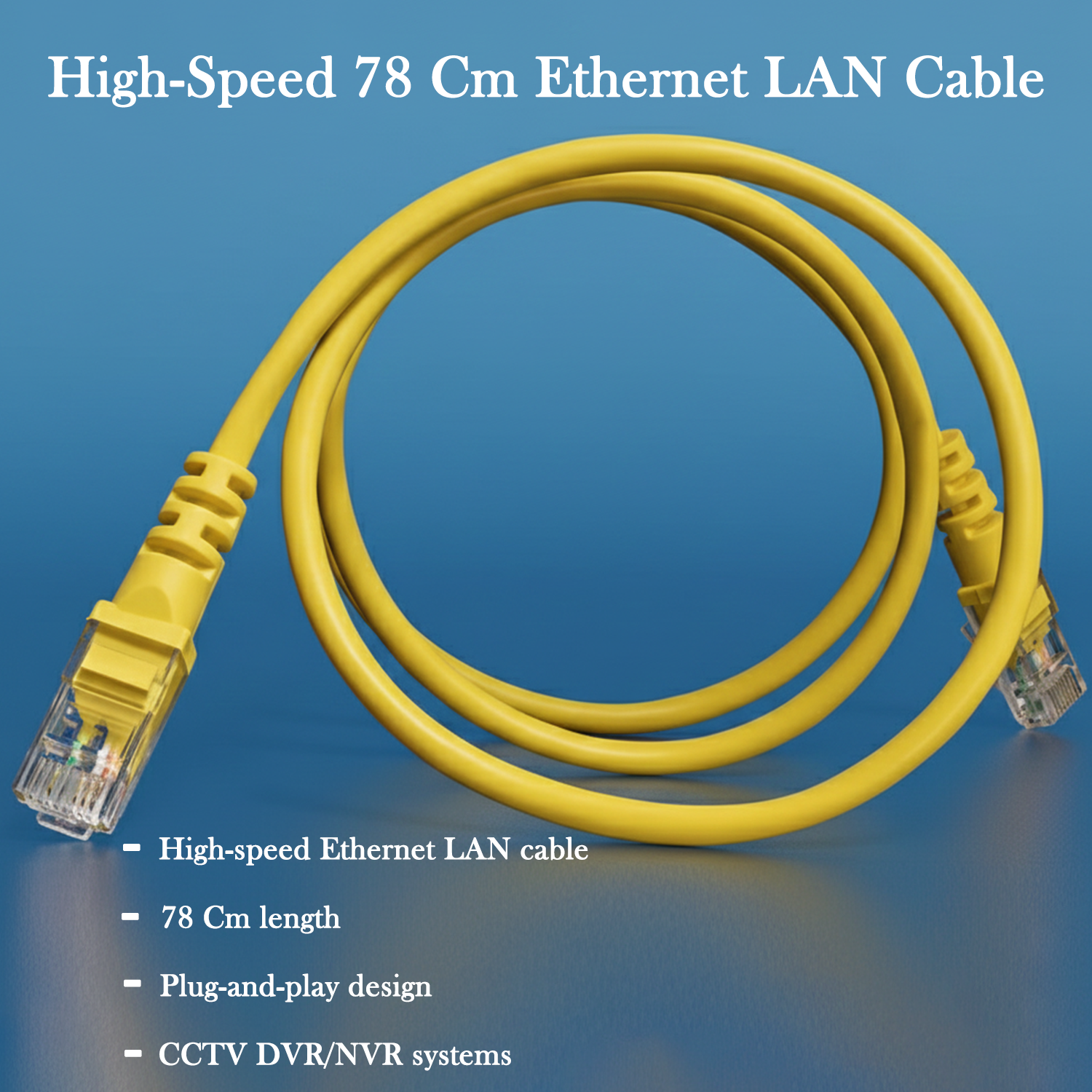 78cm length Ethernet LAN cable ideal for short-distance wired internet