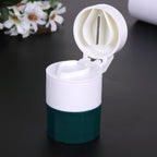 Compact 4-in-1 pill crusher and grinder device for home and travel use