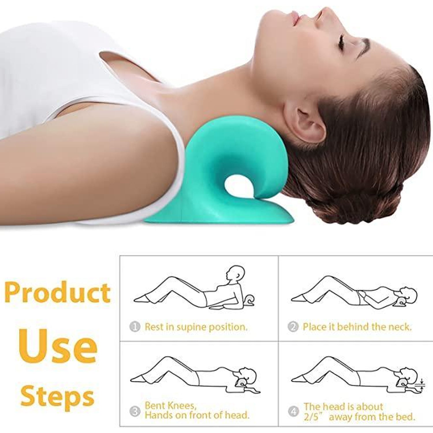 Detailed view of the acupressure points on the cervical neck relaxer pillow.