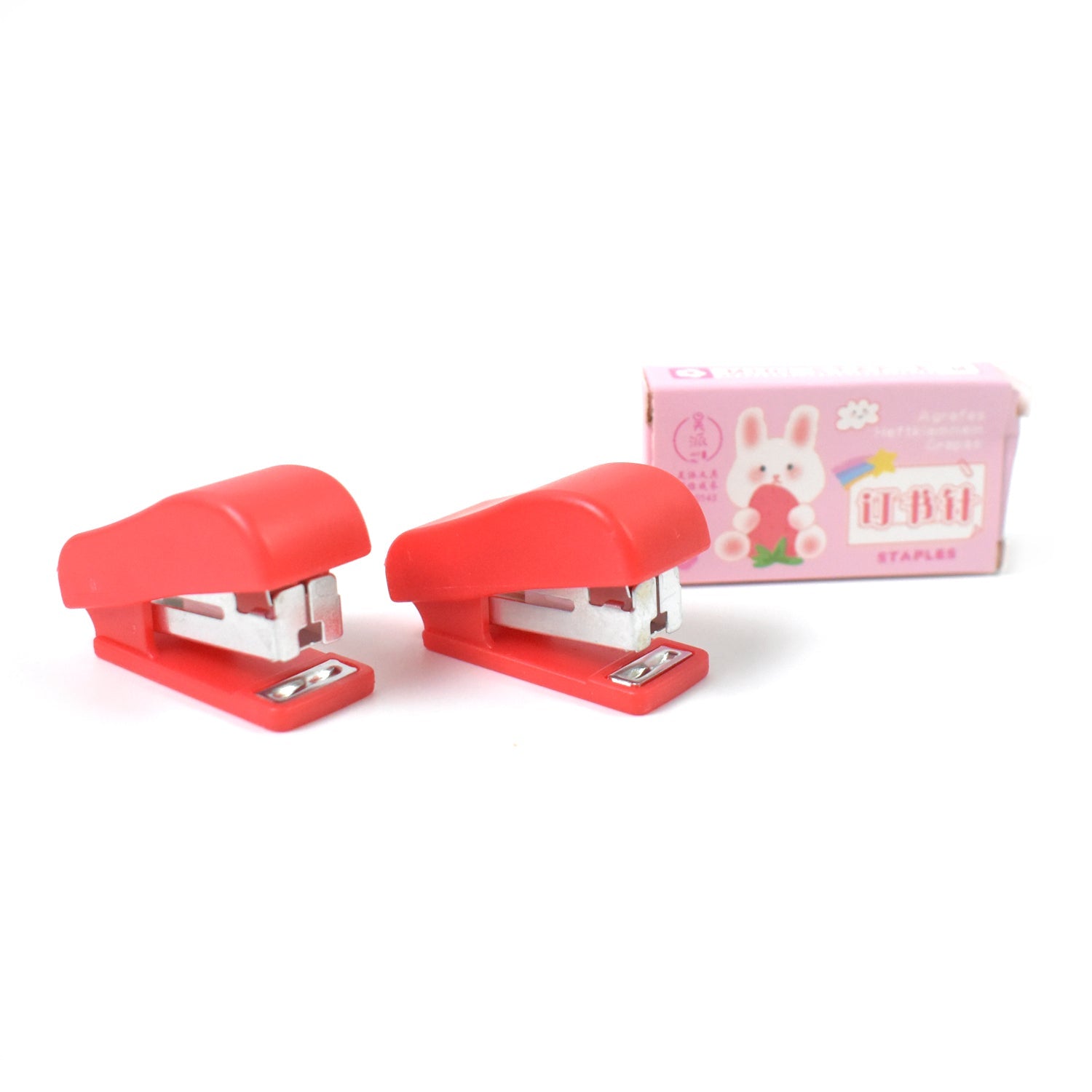 Collection of FiloDesk mini staplers in assorted bright colours, perfect for office supplies.
