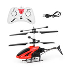 A vibrant red Remote Control Helicopter for Kids with detailed design, ready for flight.