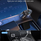Top view of  car charger adapter with LED voltage display