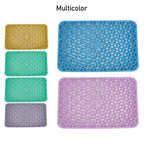 Multipurpose PVC mats used as shelf liners in a cabinet.