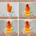 Elegant ceramic cactus lamp enhancing home office ambiance