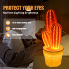 Stylish cactus design desk lamp crafted from ceramic material
