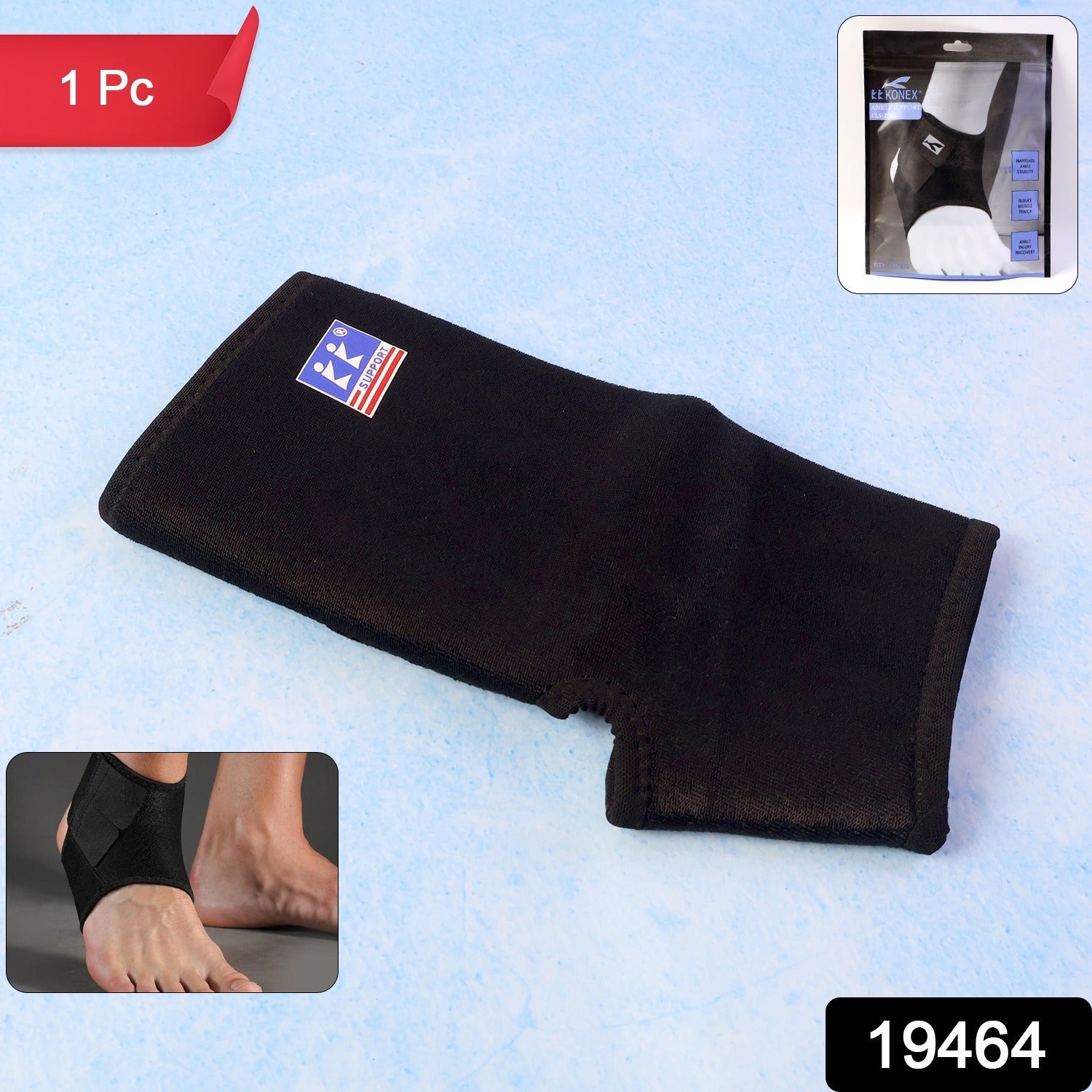 Adjustable open-patella knee support brace fitted snugly on knee