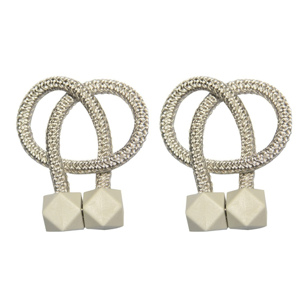 Modern magnetic curtain rope tiebacks providing a chic touch to home decor.