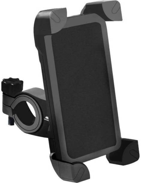 Front view of the anti-shake bike phone mount, securely holding a smartphone.