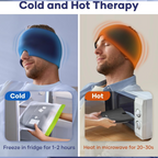 Person wearing the wearable Migraine Relief Cap, showing its flexible design.
